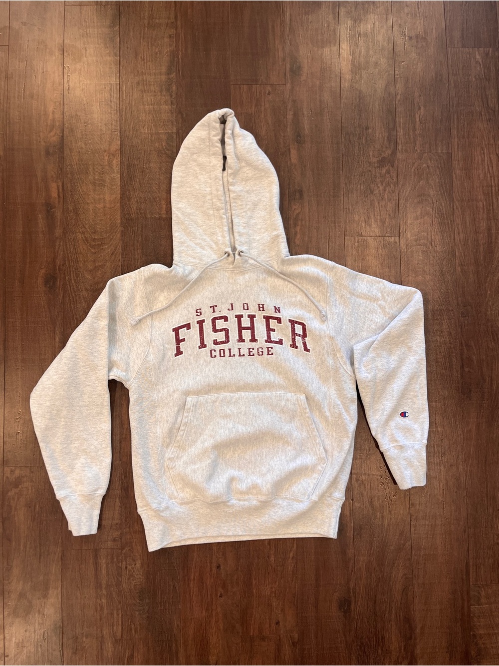St. John Fisher College Hoodie Sweatshirt Size S Champions Reverse Weave Grey